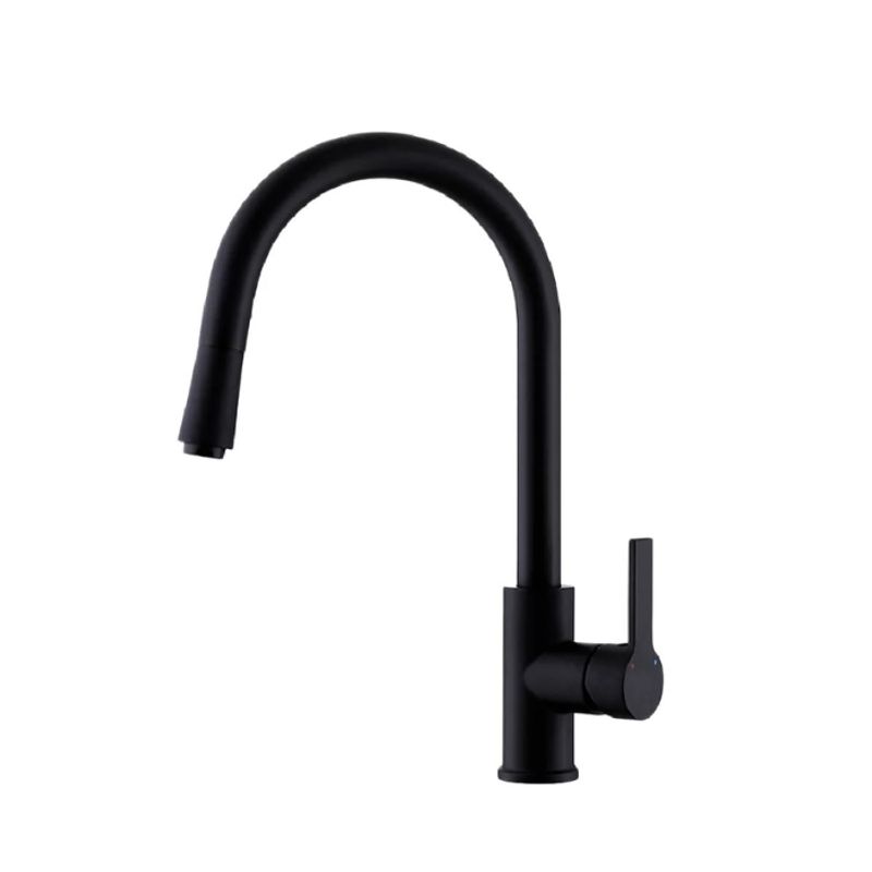 FRATELLI - MEZCLADORA MONOCOMANDO DE COCINA AL MUEBLE MAUI NEGRO