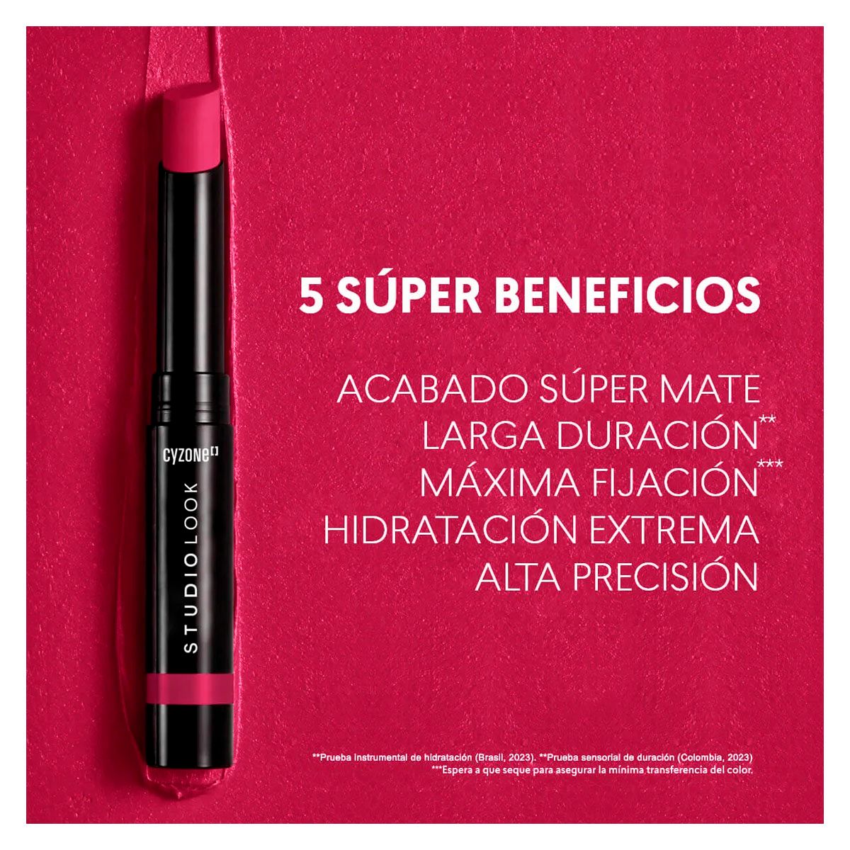 CYZONE - Labial en Barra CHERRY WINE Supermate Lips Studio Look