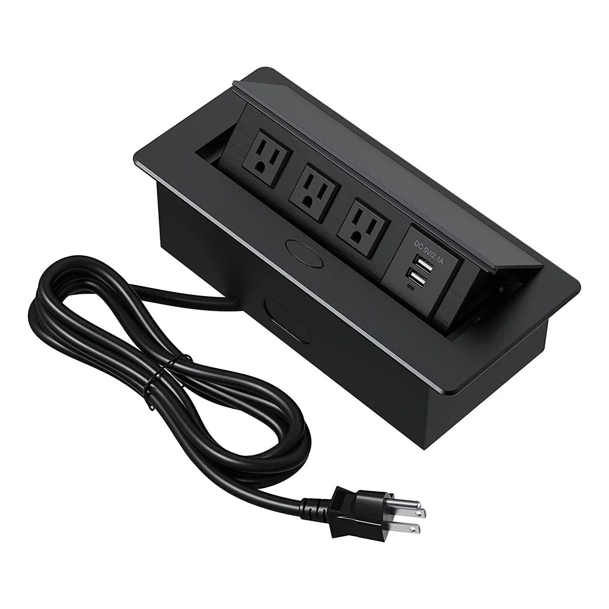 PUREPOWER - Enchufe Escritorio Placa De Contactos Y Puerto Usb Plegable