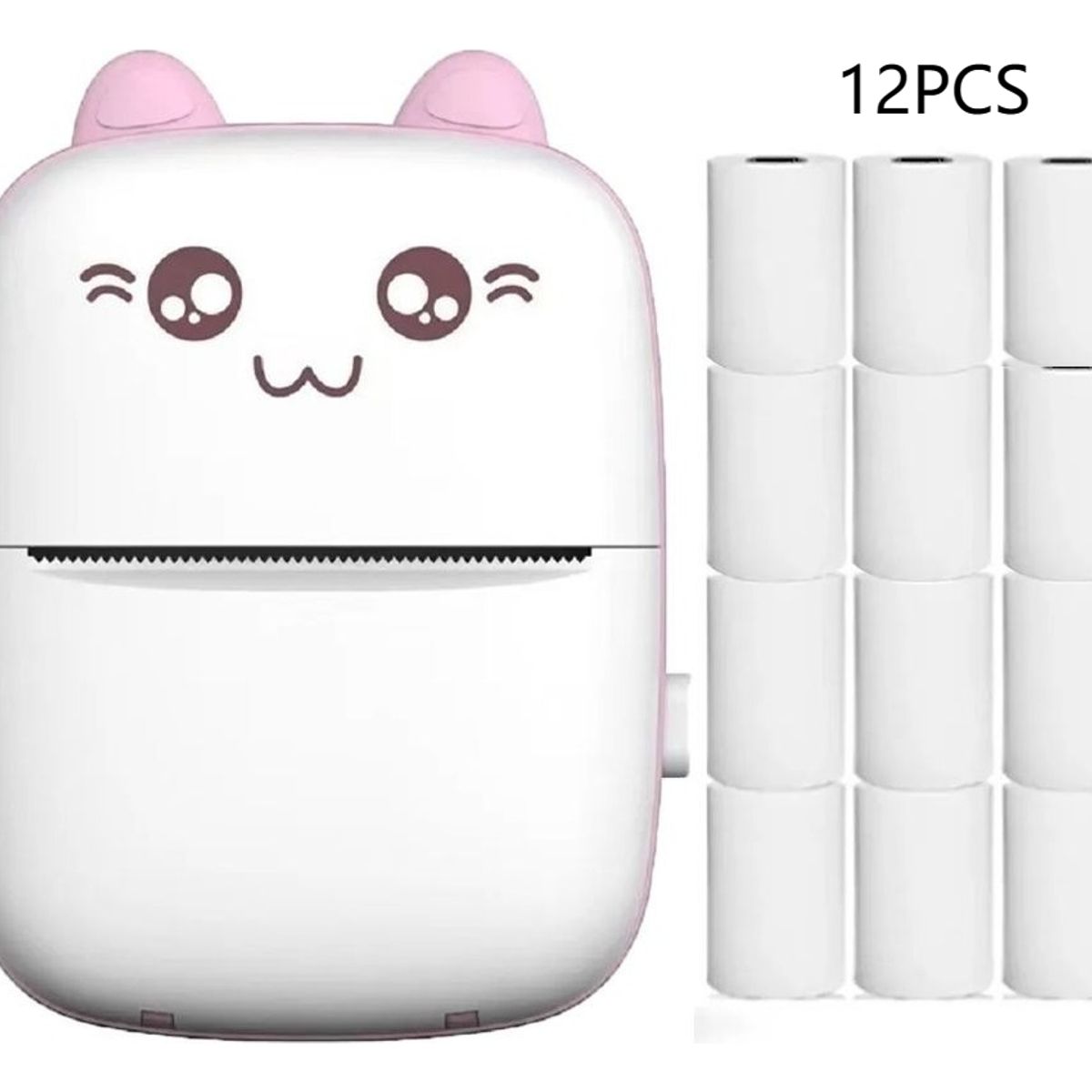 U BUY - Mini Impresora Térmica Gatita Bluetooth 200dpi 12 Rollos