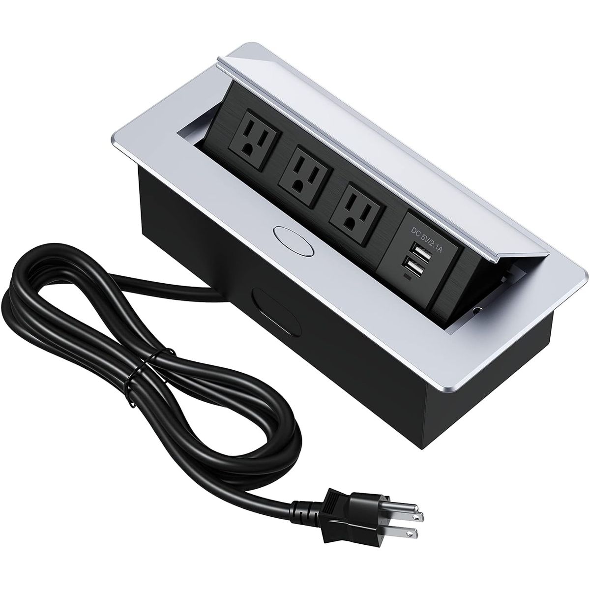 PUREPOWER - Enchufe Escritorio Embebido Placa Multi Contactos 3 Y 2 Usb