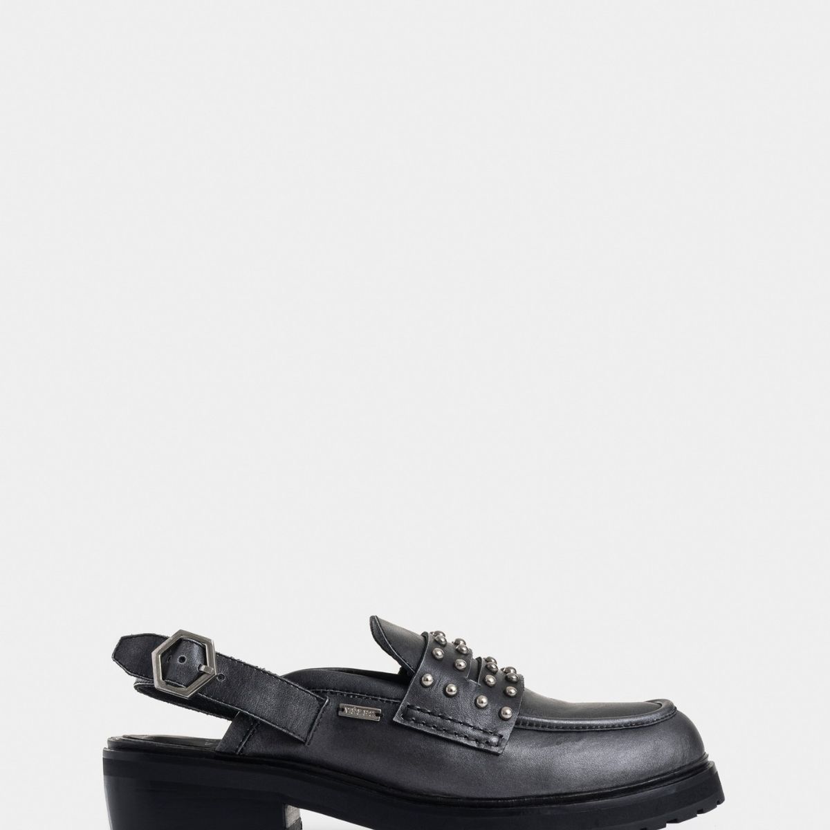 VELEZ - Vélez Mocasines Umbra Cuero Brush Off Mujer Chunky Plata