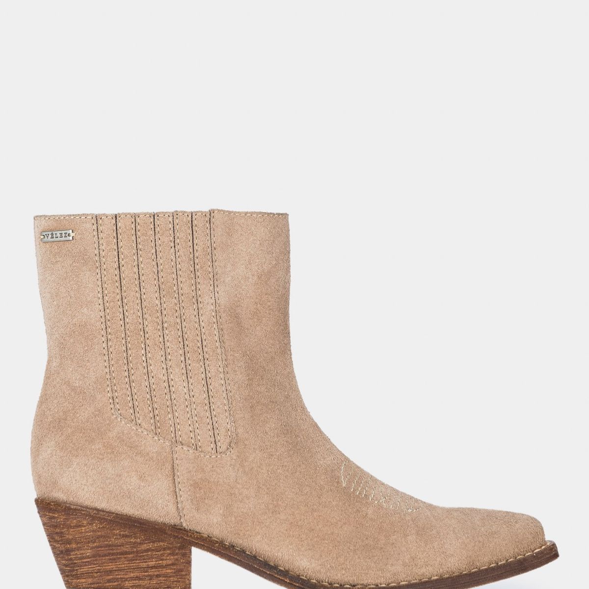 VELEZ - Vélez Botines Texanos Mercurio De Cuero Para Mujer Arena