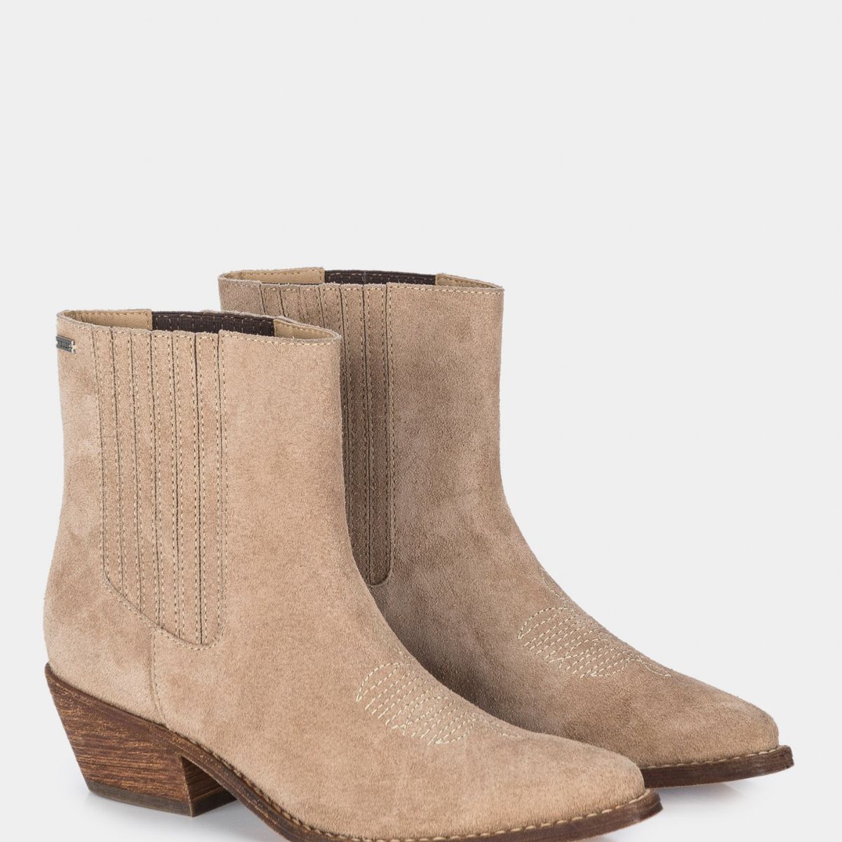 VELEZ - Vélez Botines Texanos Mercurio De Cuero Para Mujer Arena