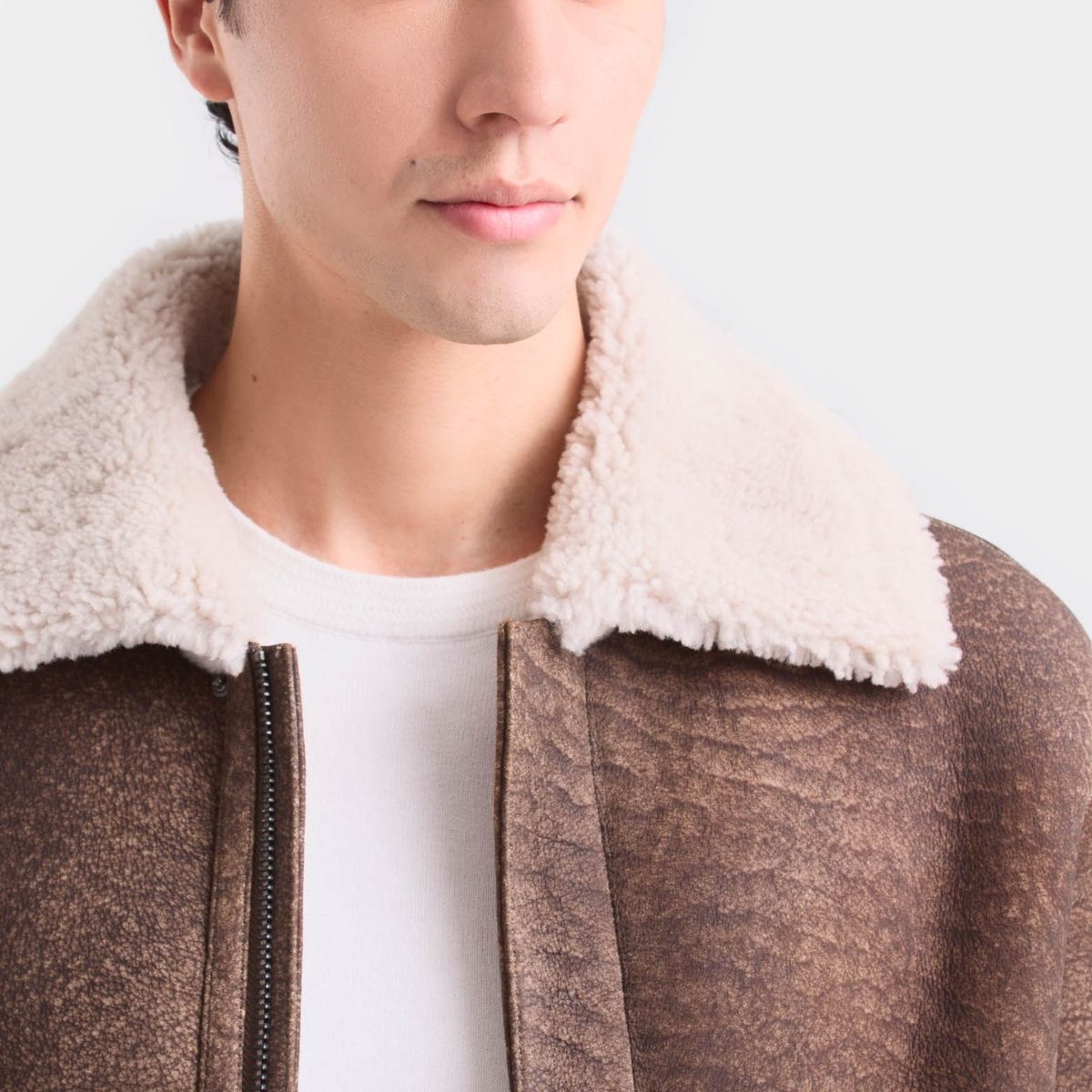 VELEZ - Vélez Long Coat De Cuero Para Hombre Cierre Interno Café