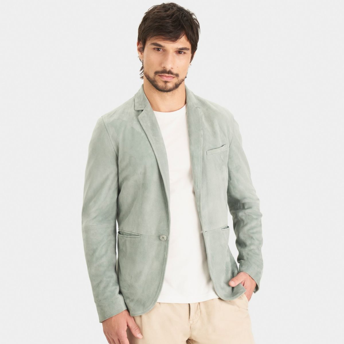 VELEZ - Vélez Blazer Niger Gamuza Hombre Semi Ajustado Agua Marina