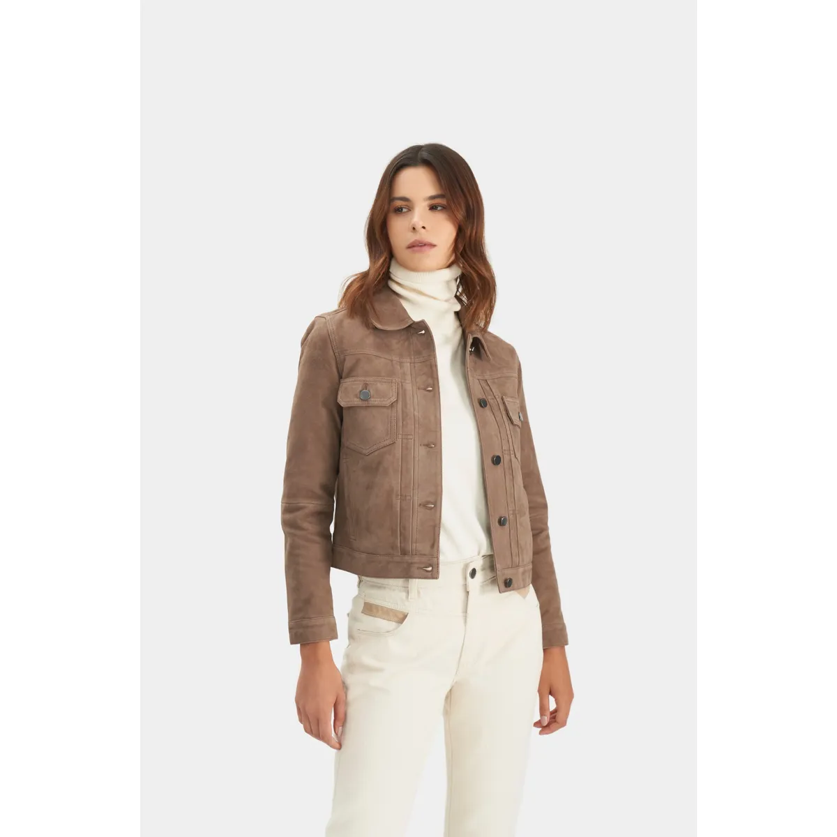 VELEZ - Vélez Casaca Mercury Tipo Trucker Mujer En Gamuza Canela