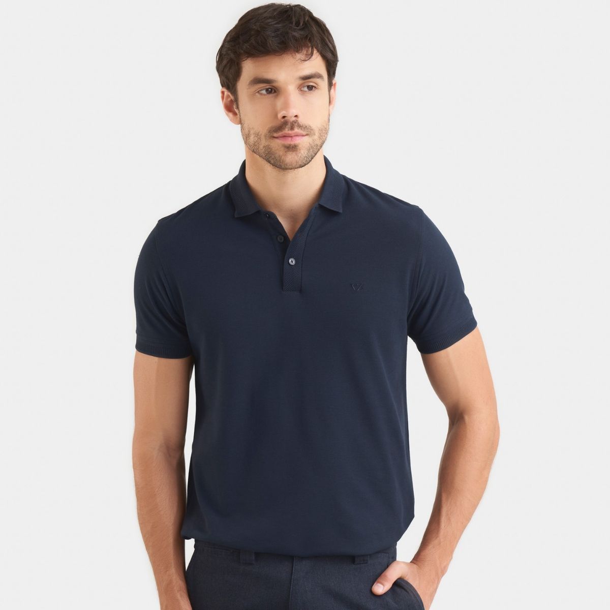 VELEZ - Vélez Polo Casual Algodón Pima Azul Oscuro