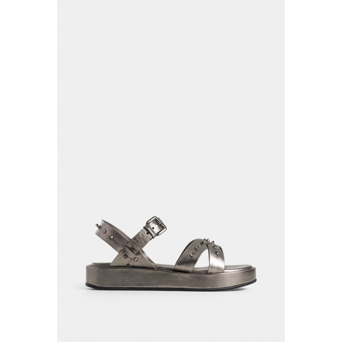 VELEZ - Vélez Sandalias Plataforma Calas Cuero Mujer Plata