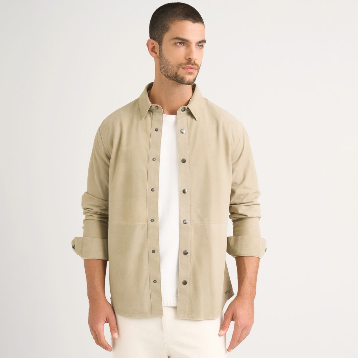 VELEZ - Vélez Camisa Manga Larga Para Hombre Gamuza Verde