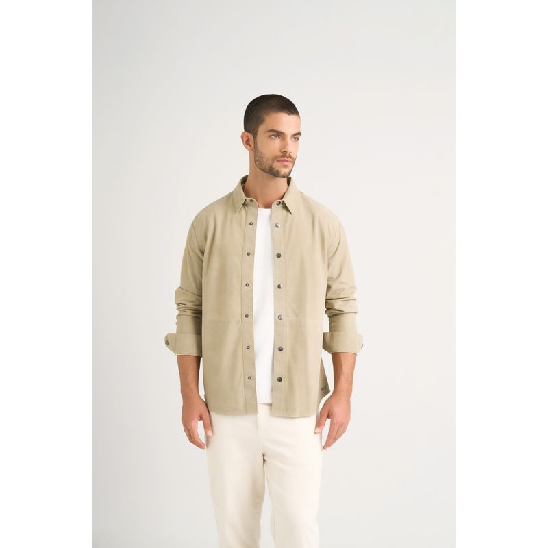 VELEZ - Vélez Camisa Manga Larga Para Hombre Gamuza Verde