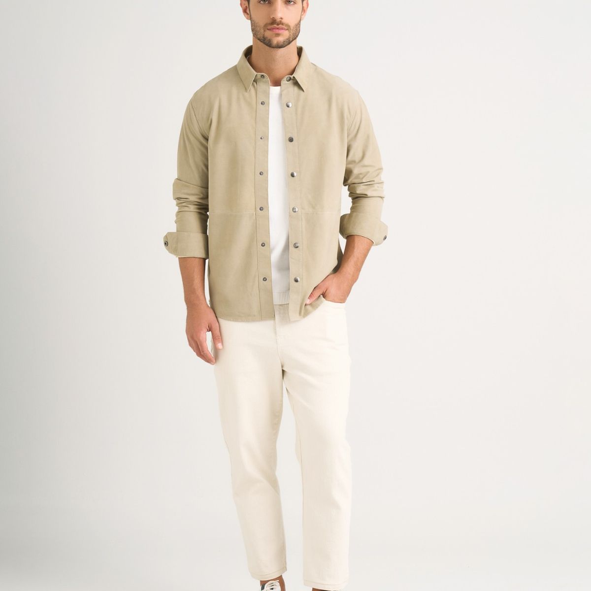 VELEZ - Vélez Camisa Manga Larga Para Hombre Gamuza Verde