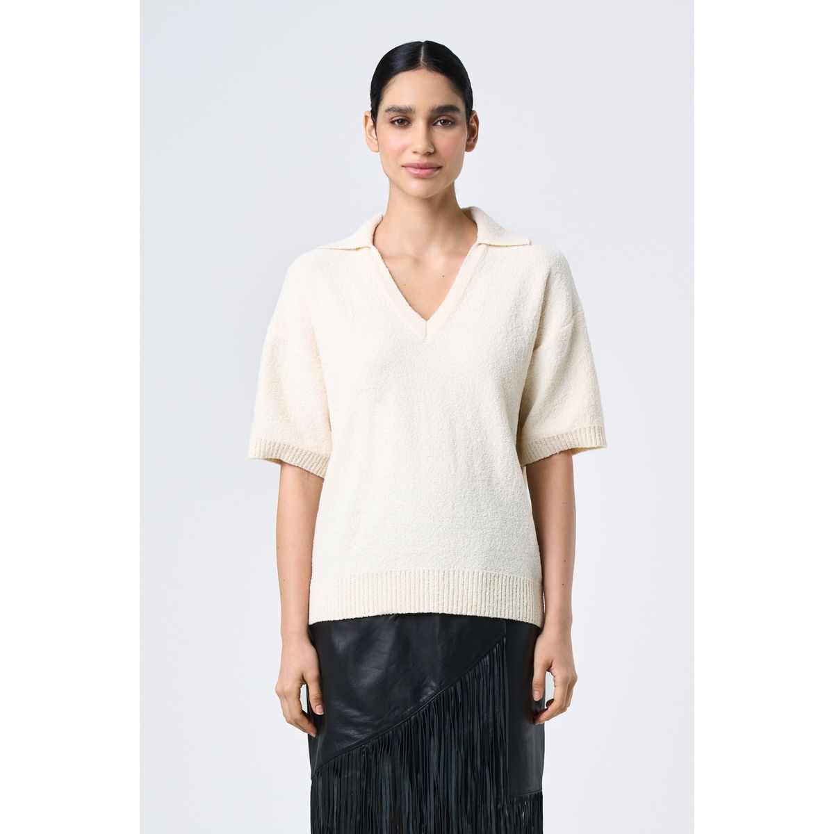 VELEZ - Vélez Polo Vestigio Para Mujer Oversized Crema