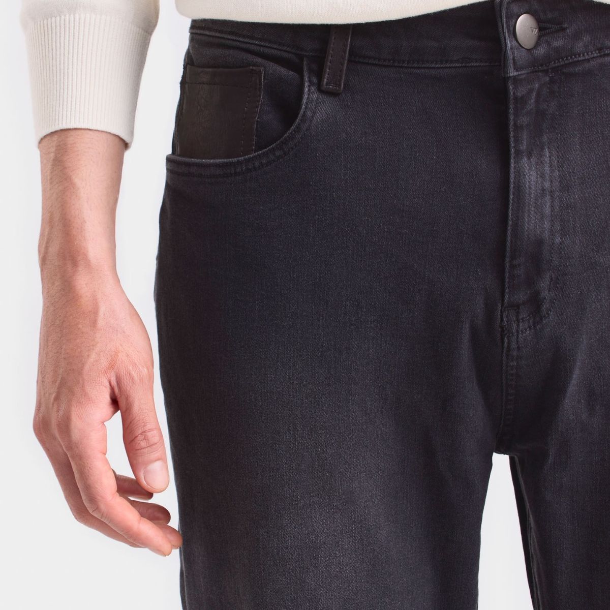 VELEZ - Vélez Jean Napo En Black Denim Hombre Semifit Gris