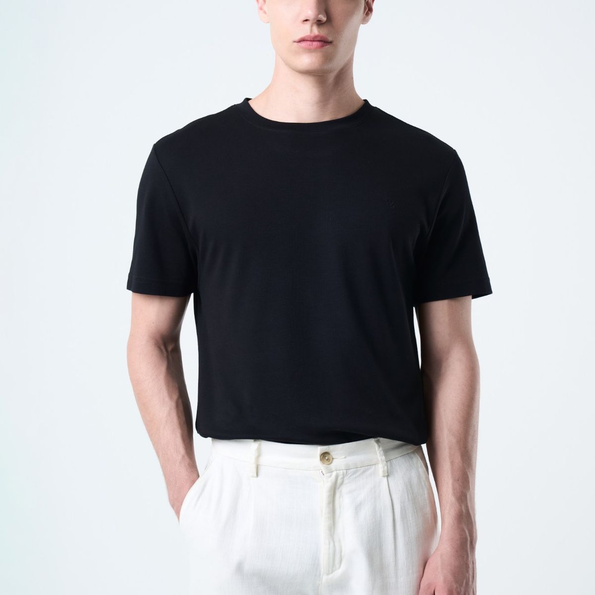 VELEZ - Vélez Pantalón Aron En Lino Para Hombre Ribete Cuero Beige