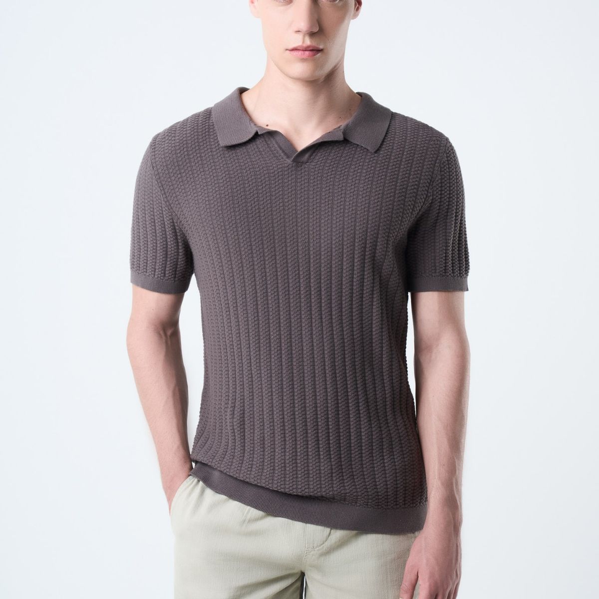 VELEZ - Vélez Bermuda Marfil En Lino Hombre Silueta Amplia Arena