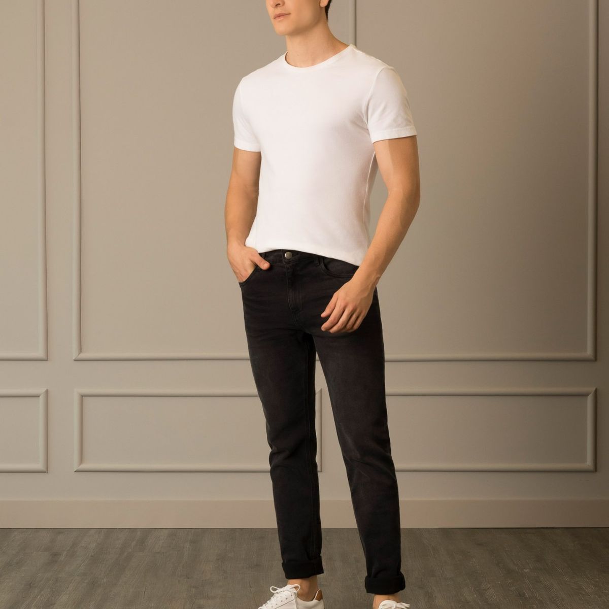 VELEZ - Vélez Jean Semiajustado Maqui Hombre Desgastado Negro