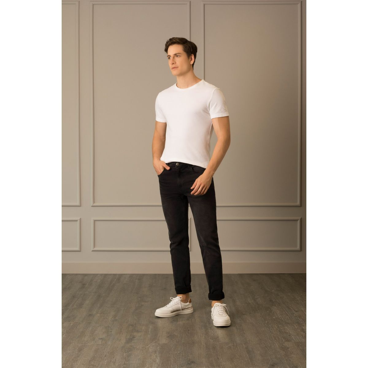 VELEZ - Vélez Jean Semiajustado Maqui Hombre Desgastado Negro