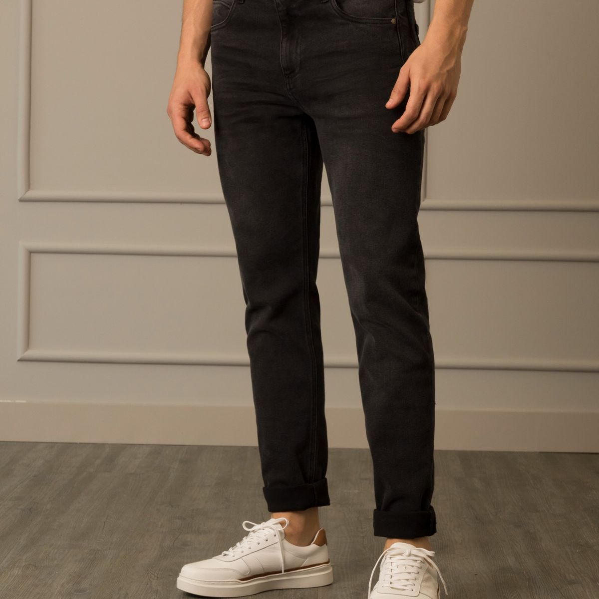 VELEZ - Vélez Jean Semiajustado Maqui Hombre Desgastado Negro