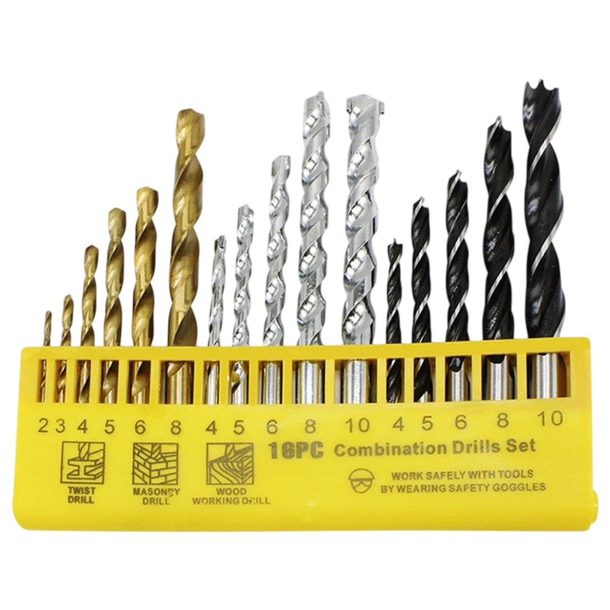 KAMASA - Juego De Brocas Kamasa Madera,Concreto y Metal 16 Pzs KM1065