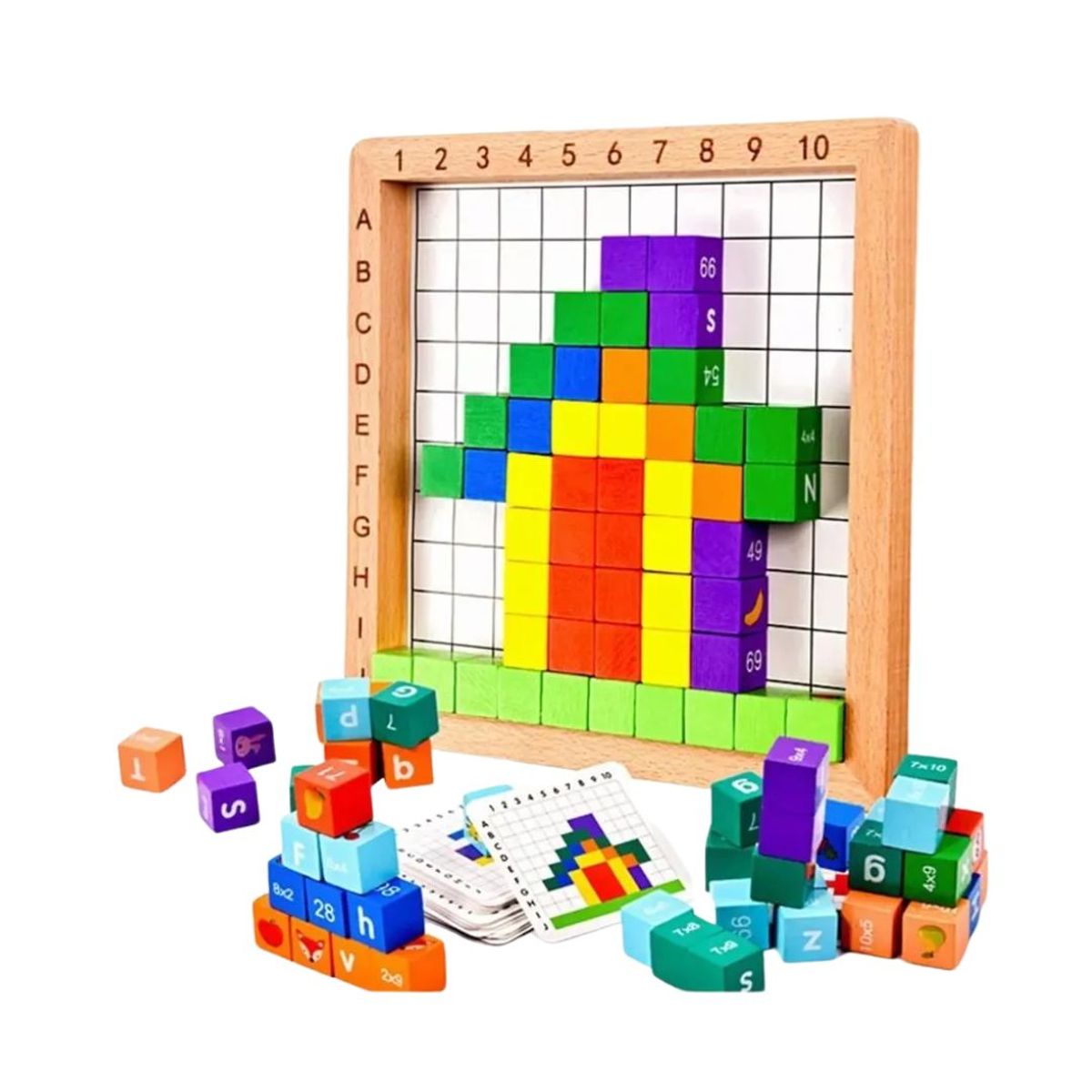 GENERICO - Tablero Con Ensarte De Cubos y Patrones