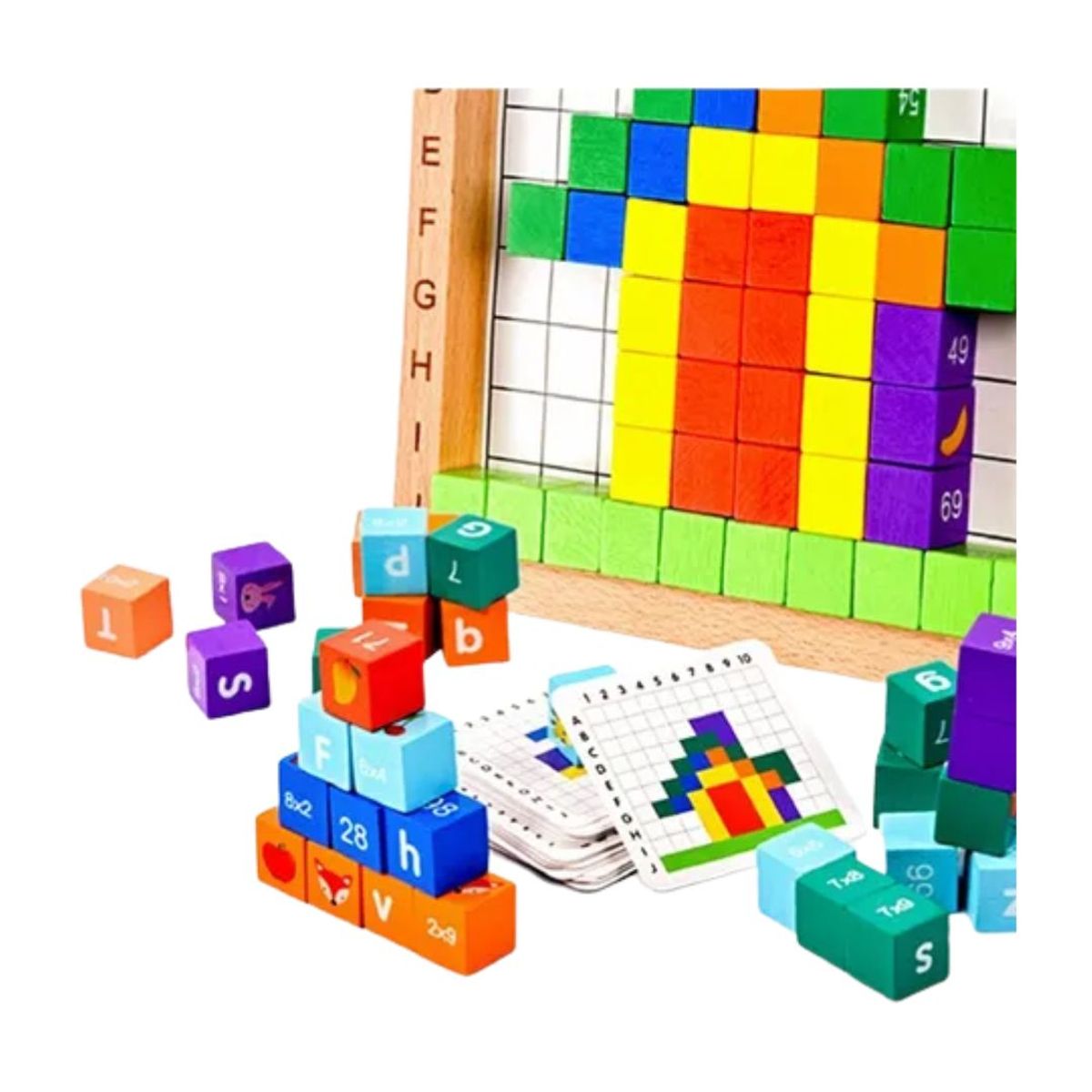 GENERICO - Tablero Con Ensarte De Cubos y Patrones