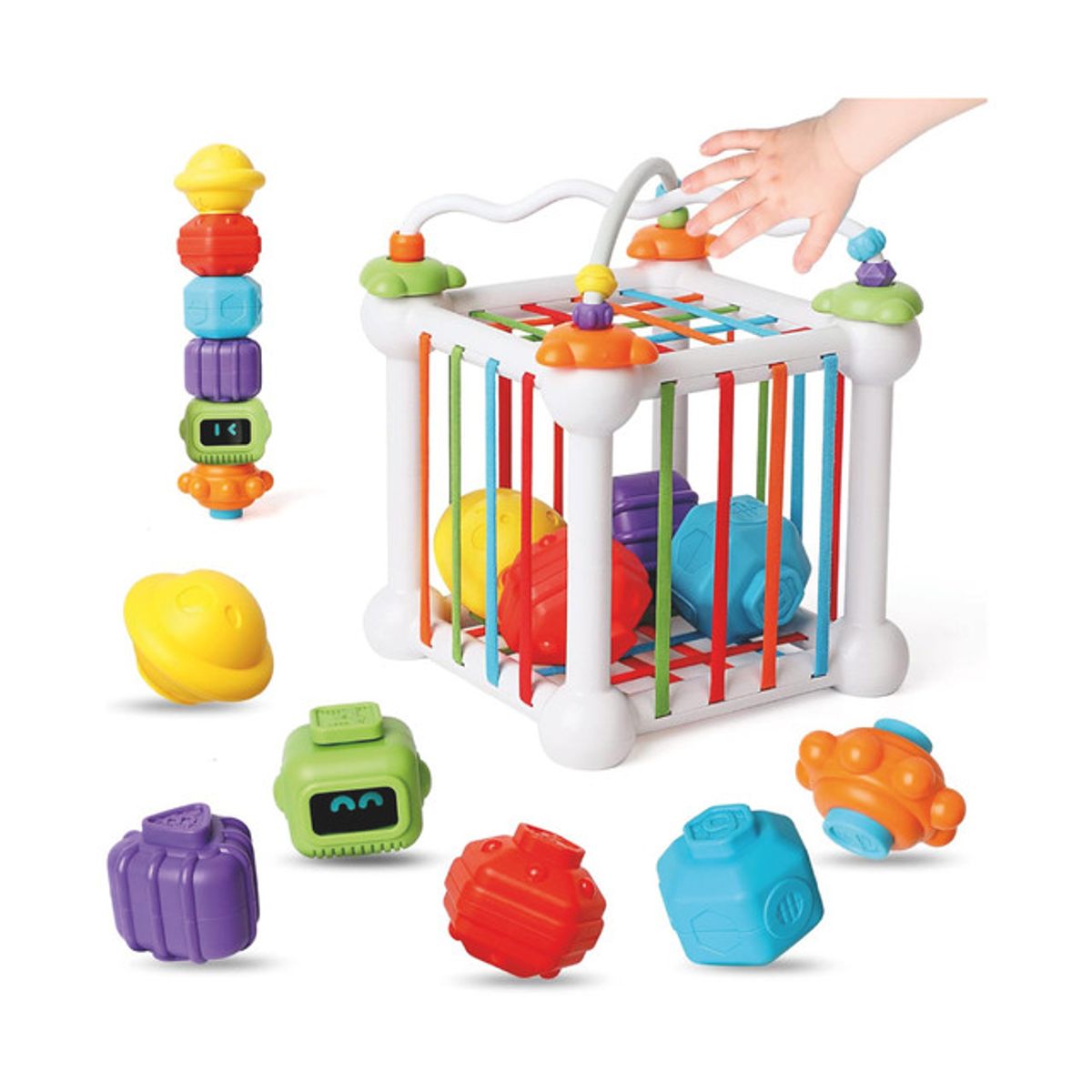 GENERICO - Juego Didáctico Infantil con Elásticos y Figuras de Encaje