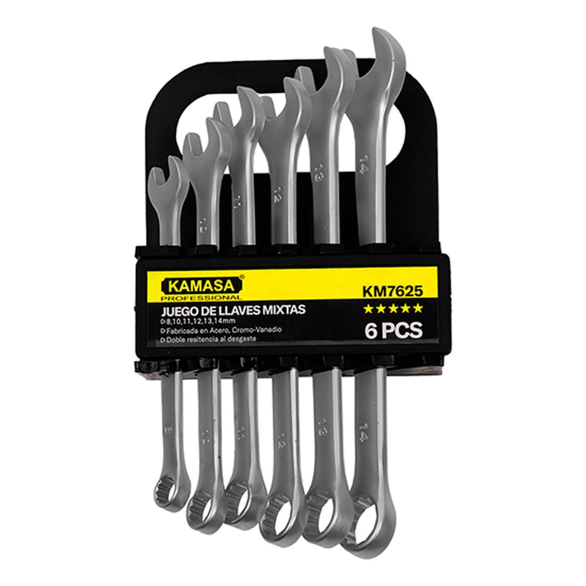 KAMASA - Juego de Llaves Kamasa Mixta 6 Pcs 8-14Mm Cr-V KM7625