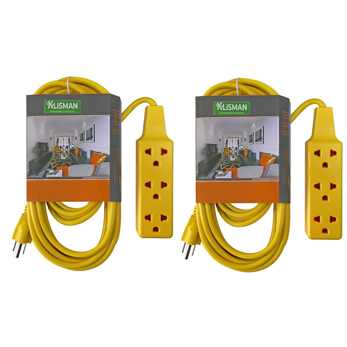 KLISMAN - Extensión de tomacorriente 5m pack x2