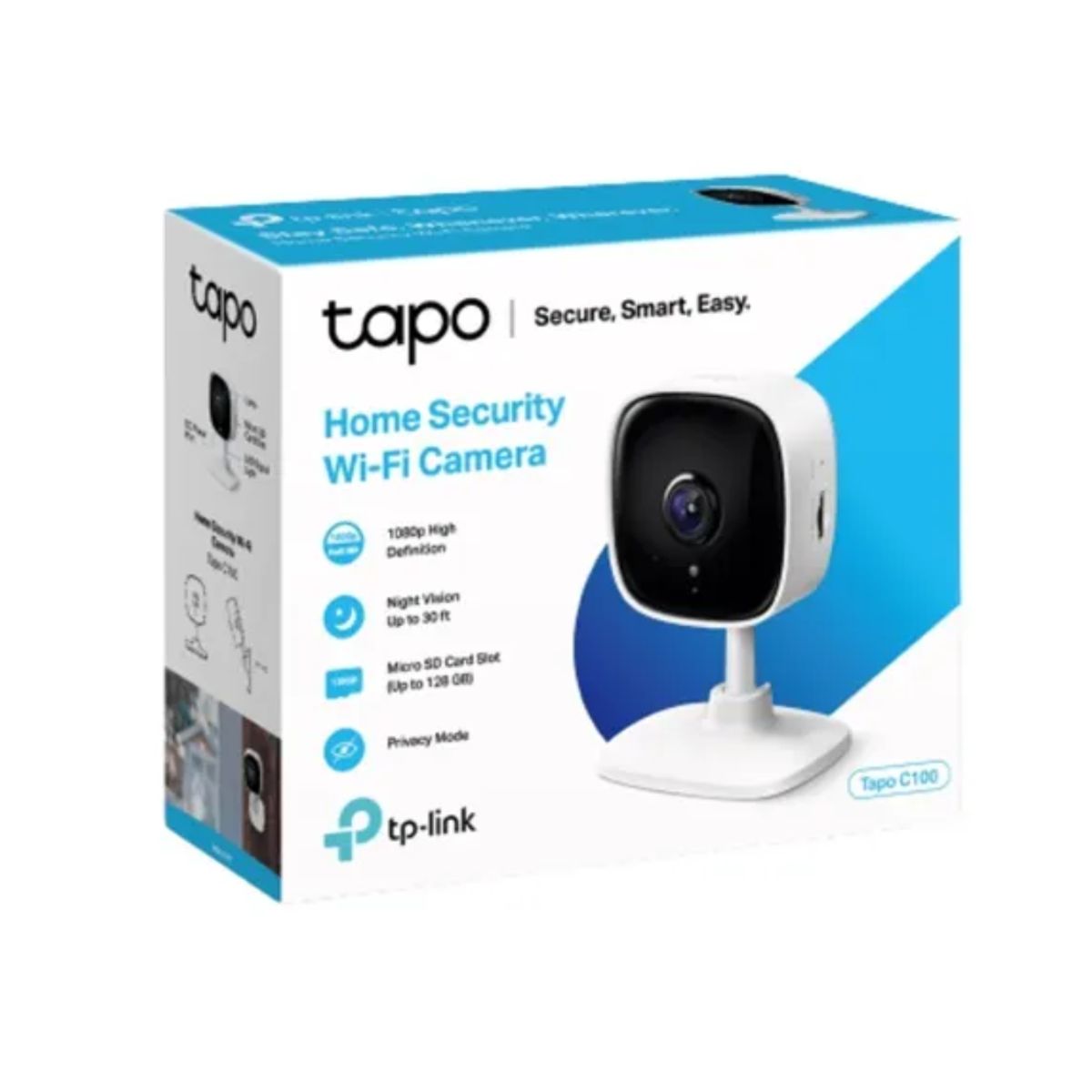 TP LINK - Camara de Seguridad Wi-fi 1080p Full HD interior fija TAPO C100  TP LINK