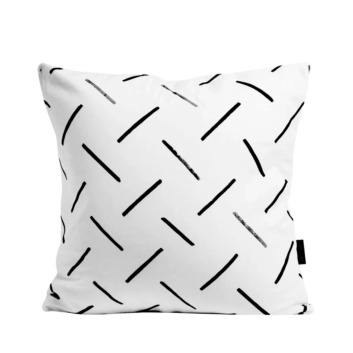 GENERICO - COJIN BLANCO MINIMALISTA RAYAS NEGRAS  40X40 CM