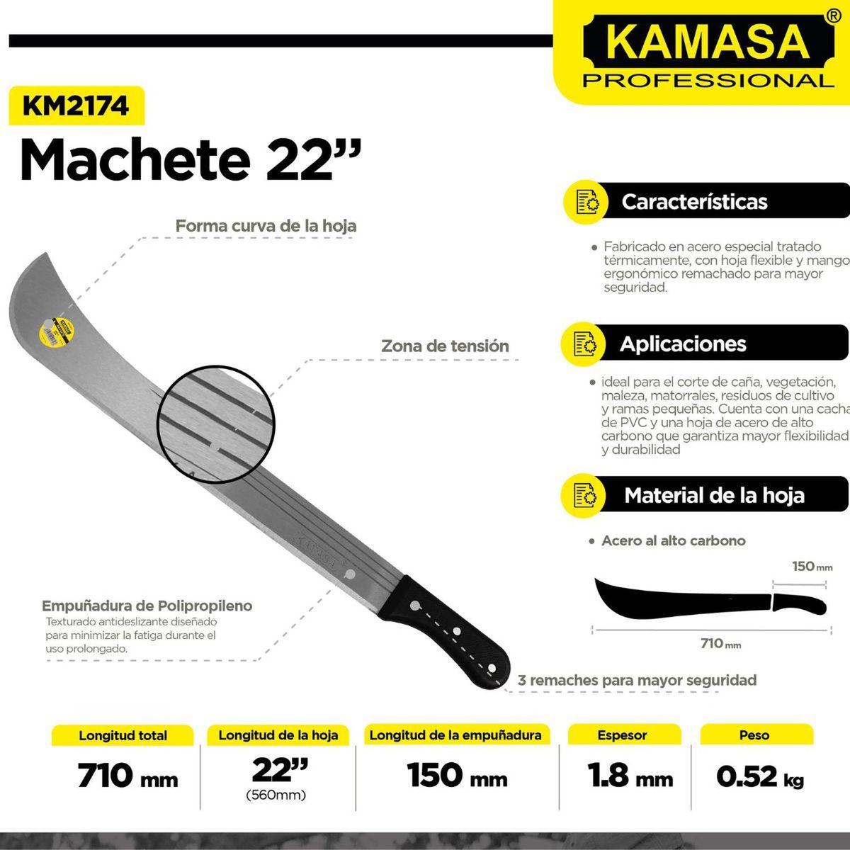 KAMASA - Machete 22 alta tension Kamasa