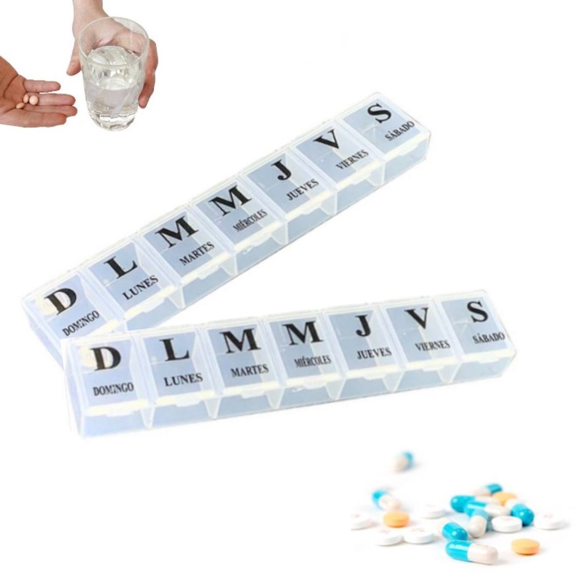 GENERICO - Pastillero Semanal con Divisiones 2pcs