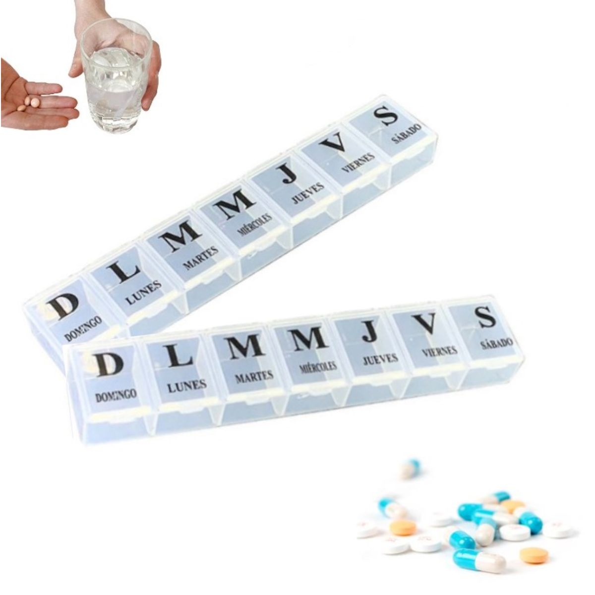 GENERICO - Pastillero Semanal con Divisiones 2pcs