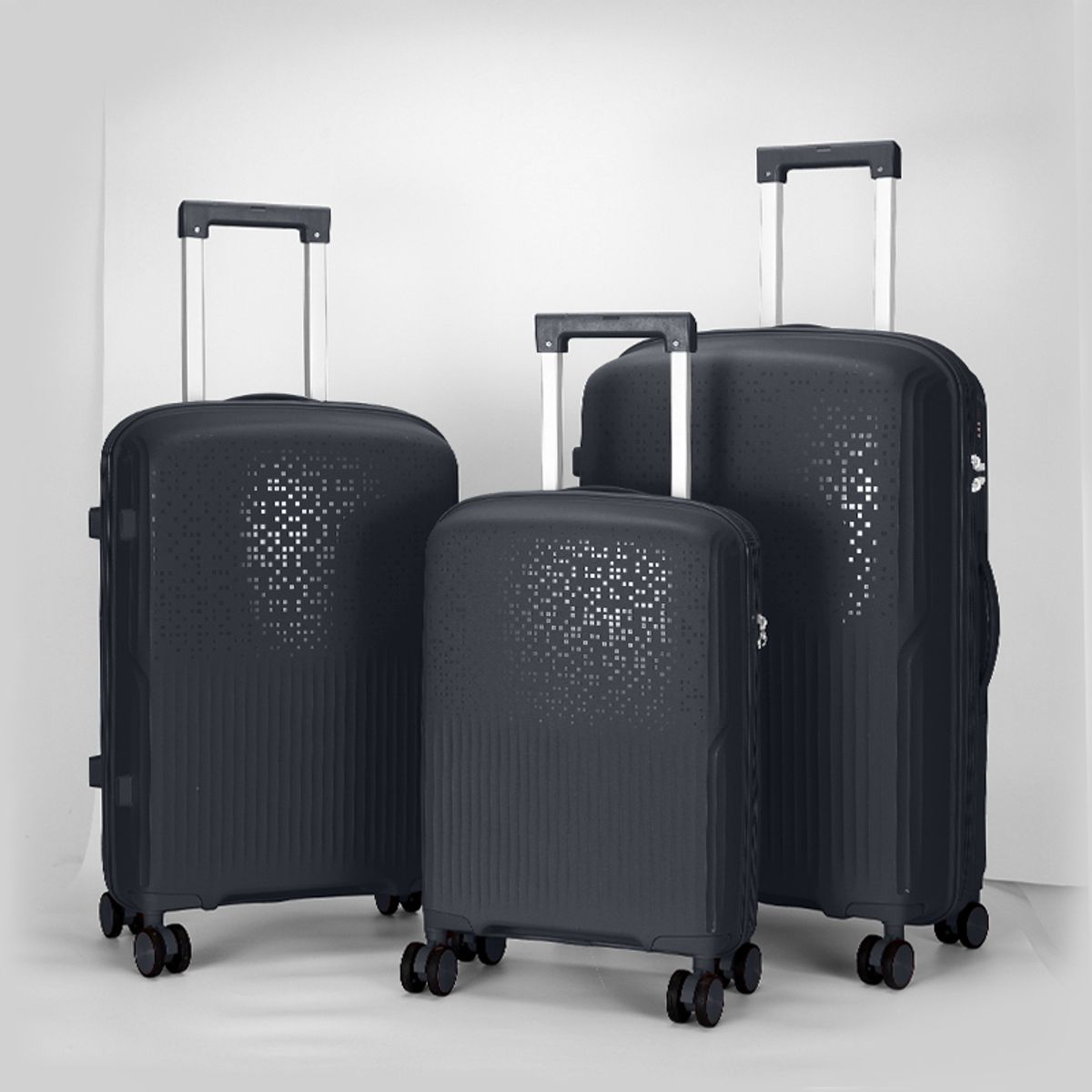 GENERICO - Set de Maleta de viaje PP 20 - 24 - 28 pulgadas - Gris Claro