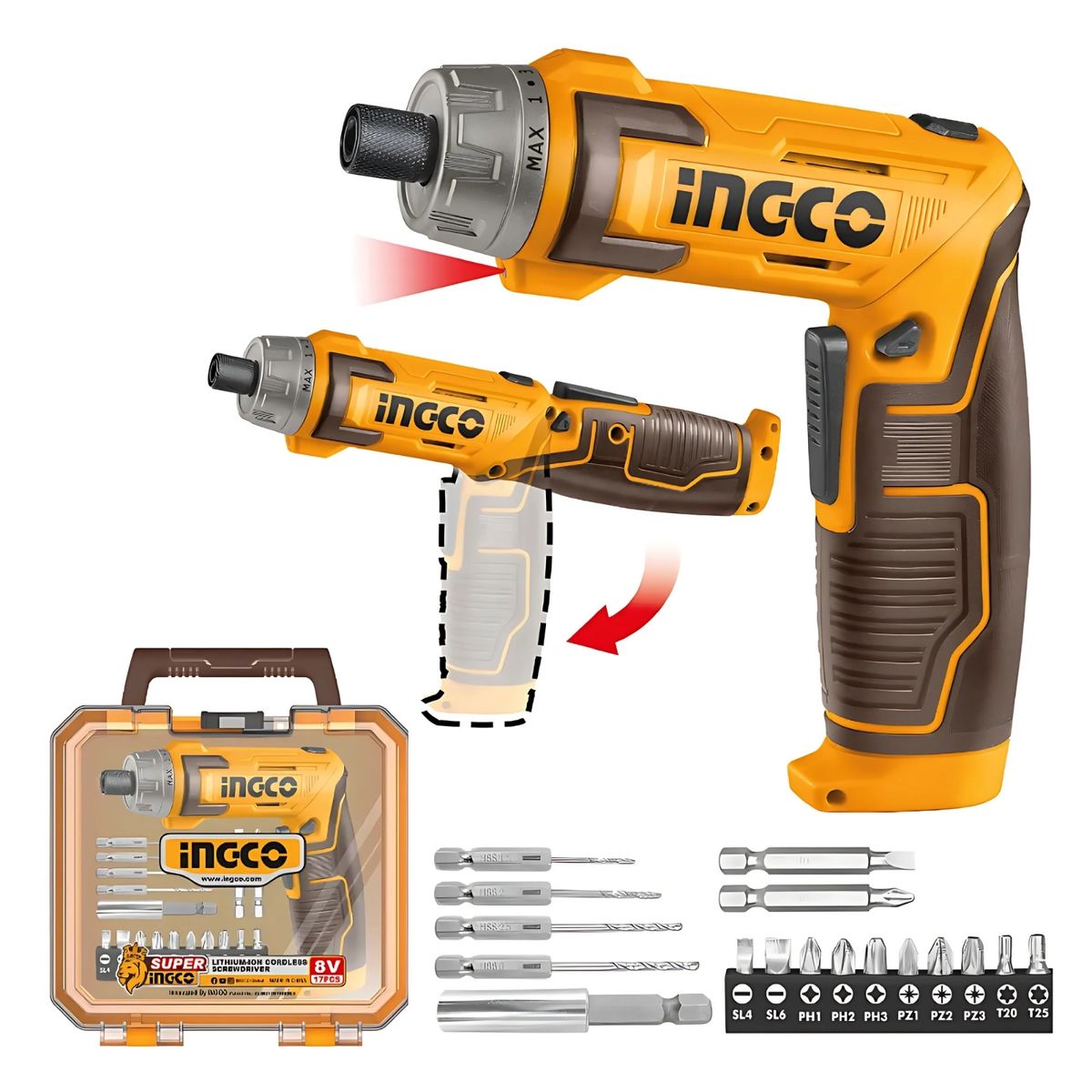 INGCO TOOLS - DESTORNILLADOR INALAMBRICO 8V 6NM INGCO