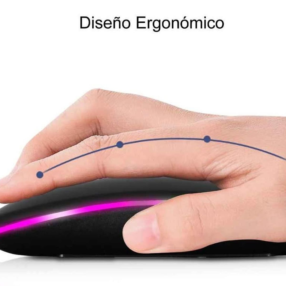 MICRONICS - Mouse Energy CYBM703-3M wirelles Recargable Bluetooth Luz Led Cybertel