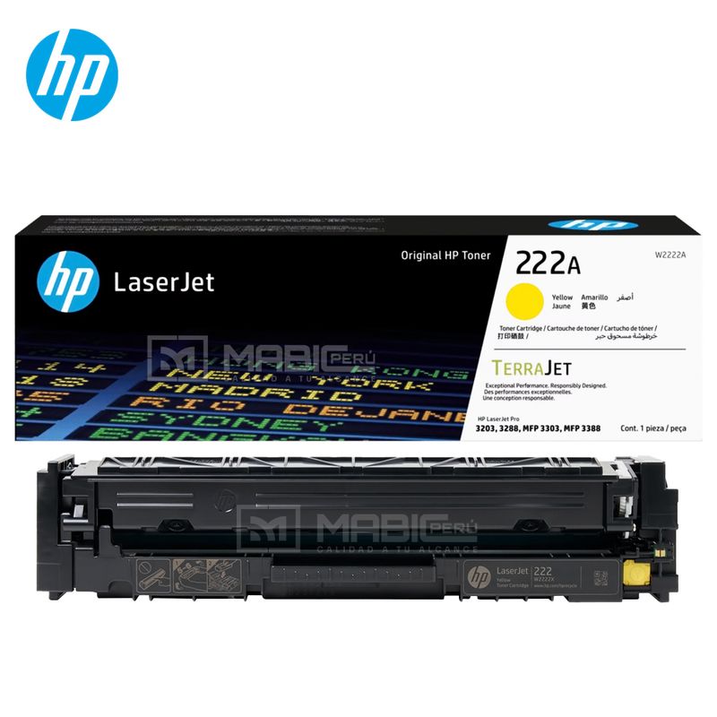 HP - TONER HP 222A AMARILLO W2222A LJ 3303 3201 3204 3288 ORIGINAL