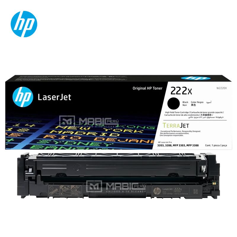 HP - TONER HP 222X NEGRO W2220X LJ 3303 3201 3204 3288 ORIGINAL