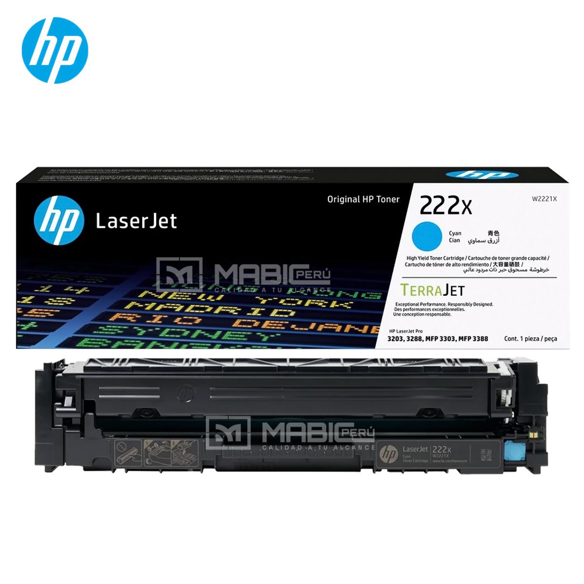HP - TONER HP 222X CIAN W2221X LJ 3303 3201 3204 3288 ORIGINAL