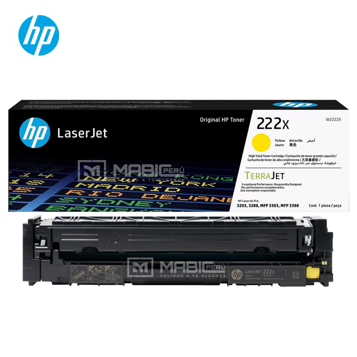 HP - TONER HP 222X AMARILLO W2222X LJ 3303 3201 3204 3288 ORIGINAL