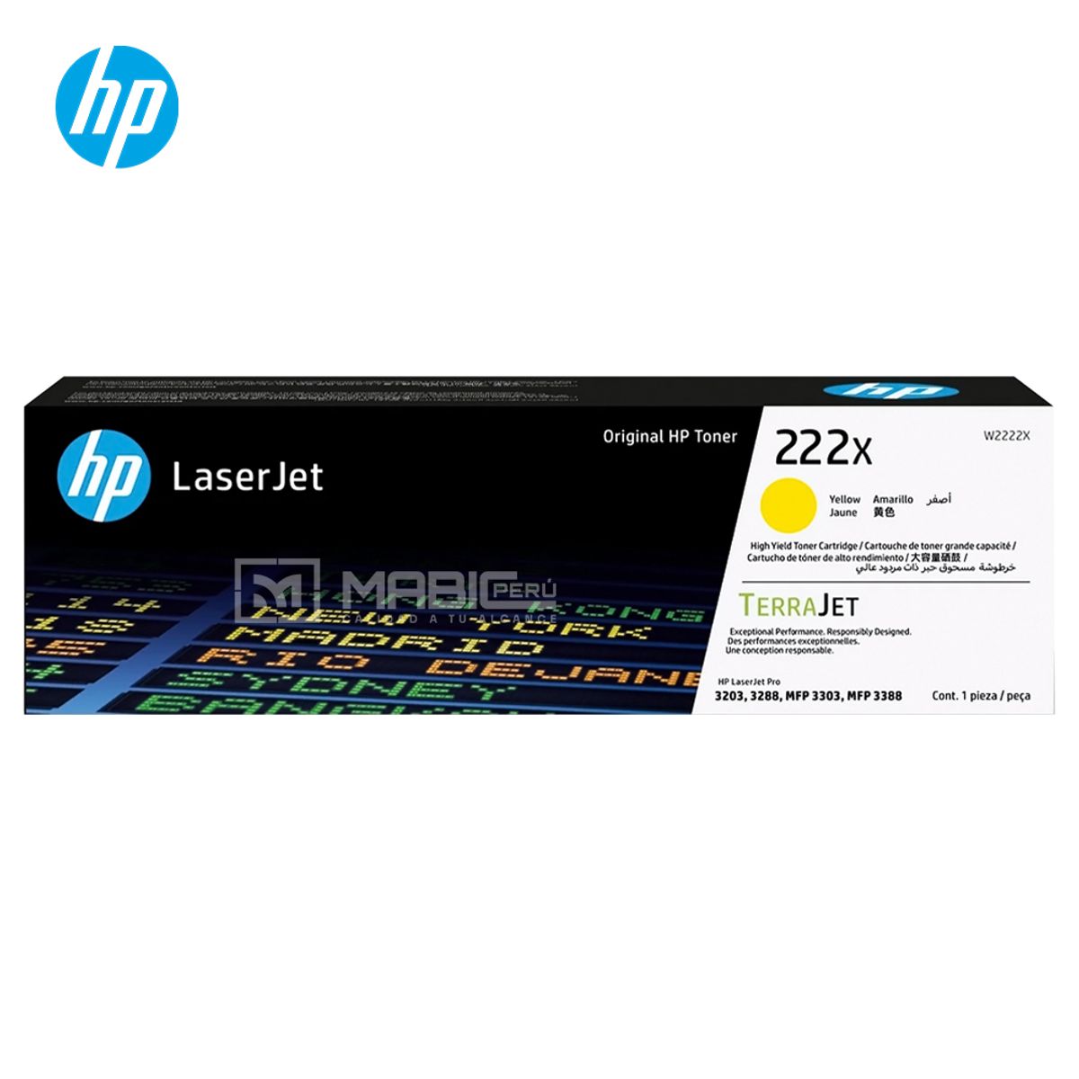 HP - TONER HP 222X AMARILLO W2222X LJ 3303 3201 3204 3288 ORIGINAL