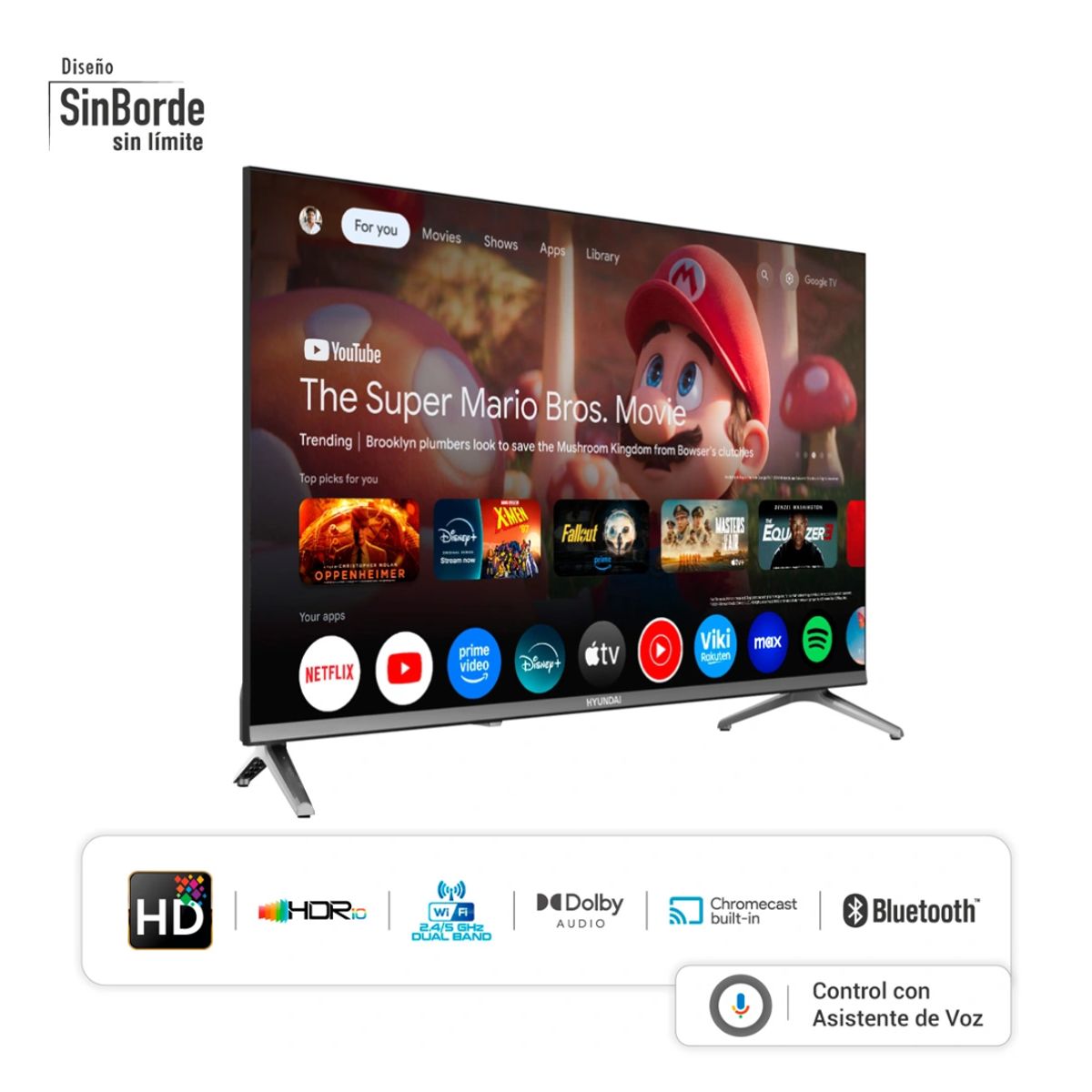 HYUNDAI - TELEVISOR HYUNDAI 32 QLED SMART TV GOOGLE TV HD - HYLED3259QG