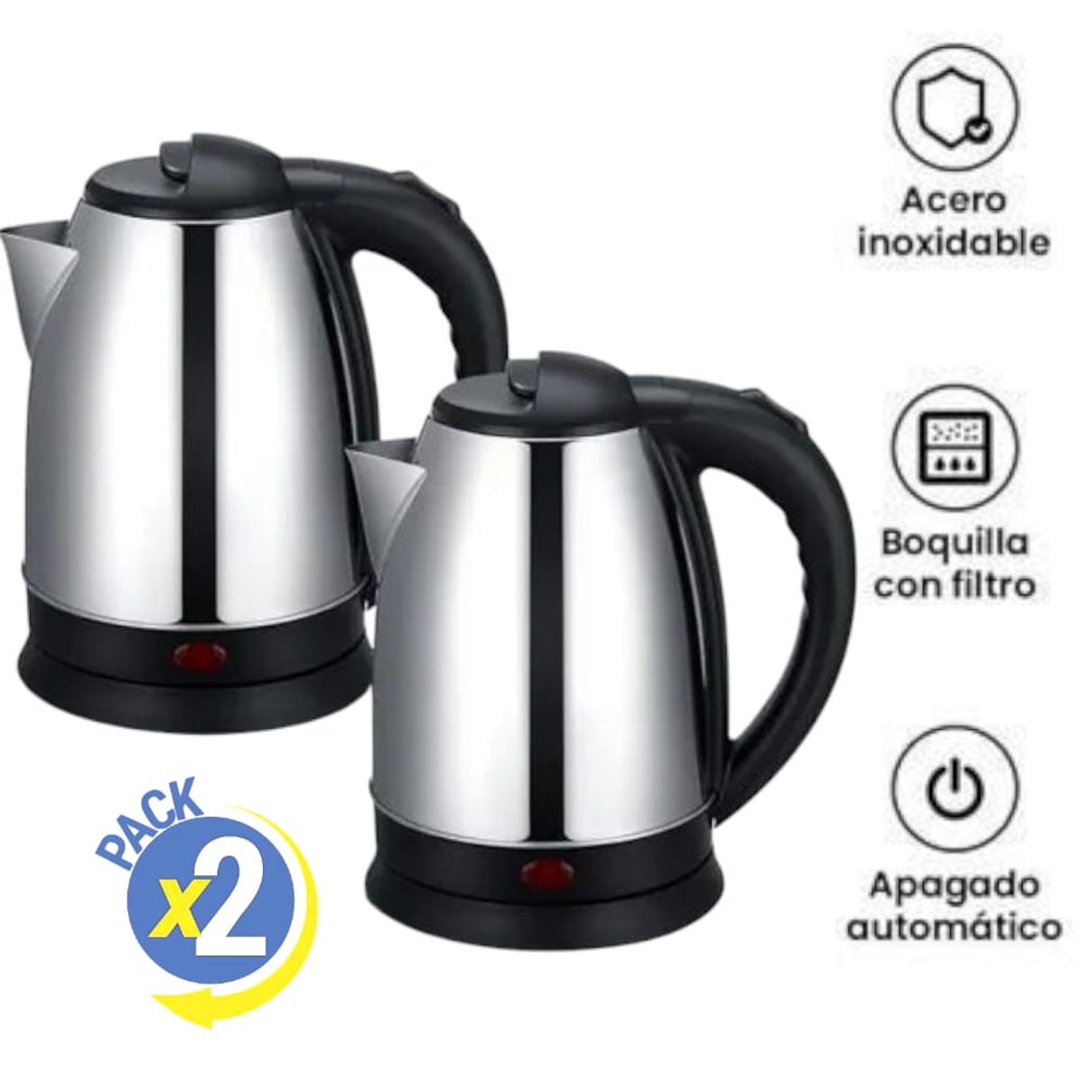 OEM - Pack x2 Hervidores Eléctricos 2 Litros con Apagado Automático