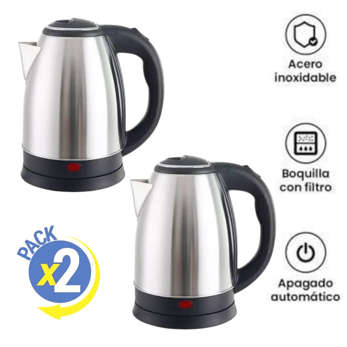 OEM - Pack x2 Hervidores Eléctricos 2 Litros con Apagado Automático