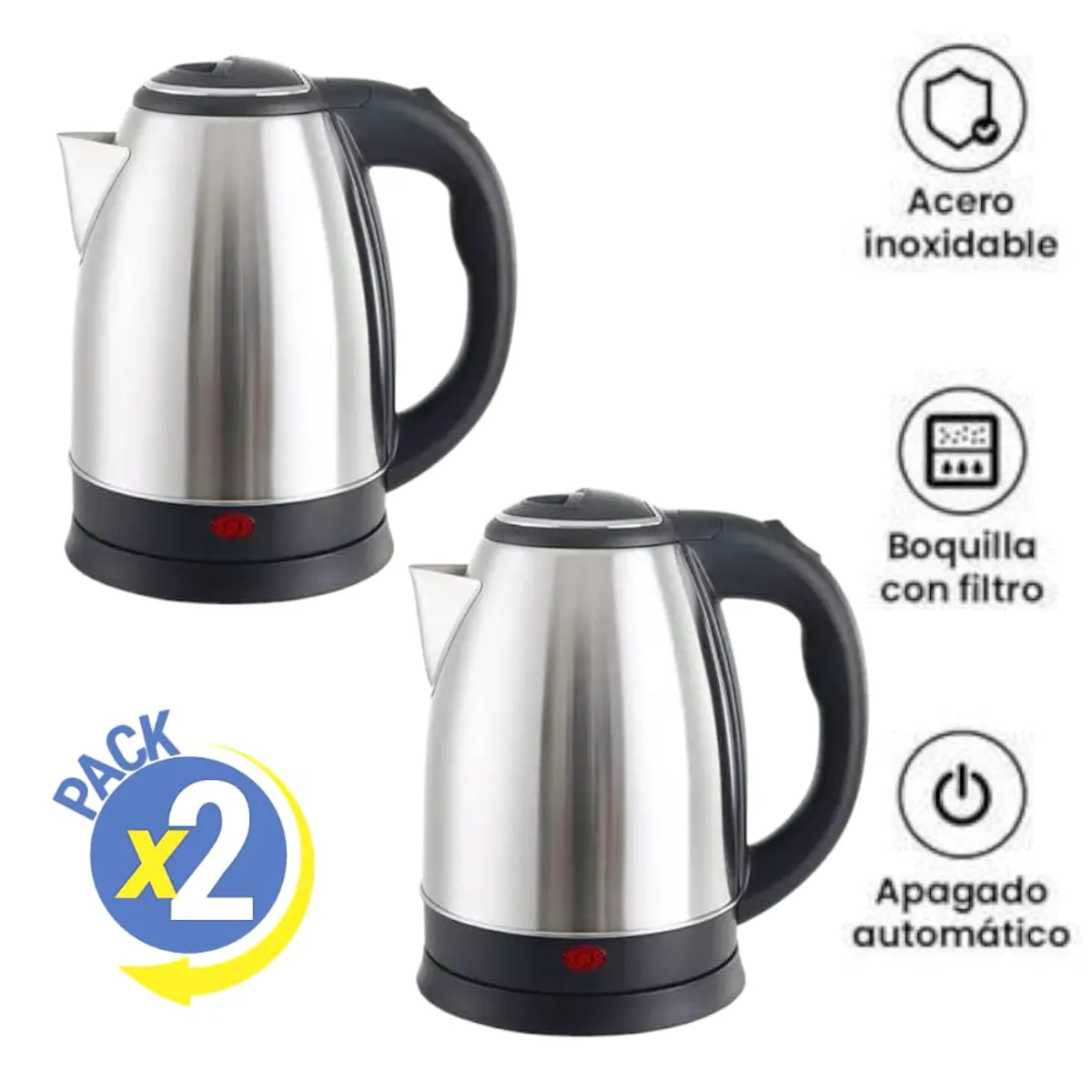 OEM - Set de 2 Hervidores Eléctricos 2L con Función de Apagado Seguro