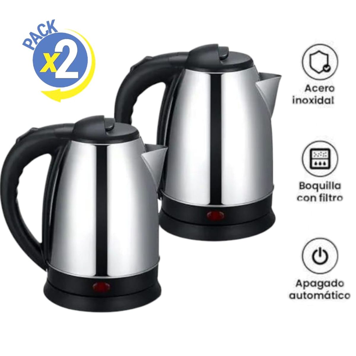 OEM - Combo 2 Hervidores Eléctricos 2L con Apagado y Protección Térmica