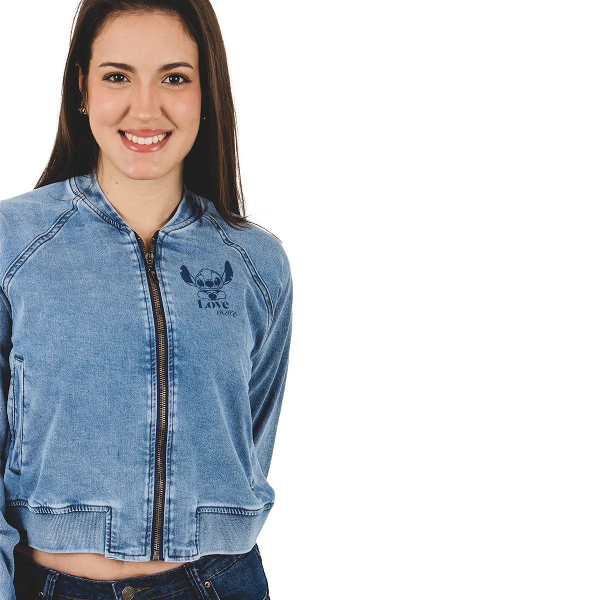 DISNEY - CASACA DENIM LILO Y STITCH MUJER AZUL