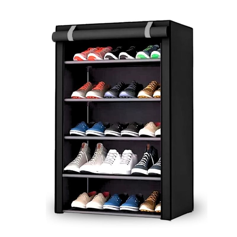 GENERICO - Zapatera de tela 5 niveles 95cm x 58cm - Negro