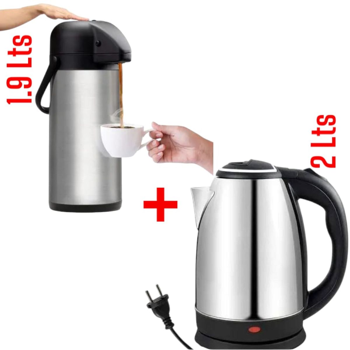 OEM - Set Hervidor Eléctrico + Termo Dispensador de Líquidos Capacidad 2 Litros